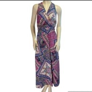 Lane Bryant Vibrant Pink and Blue Midi Dress (NWT)